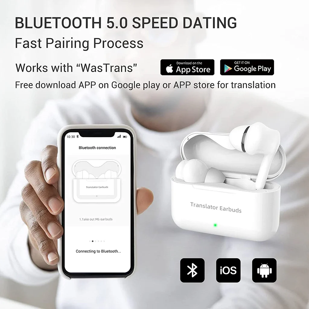 Smart AI Translator Earbuds – Real-Time Language Translation